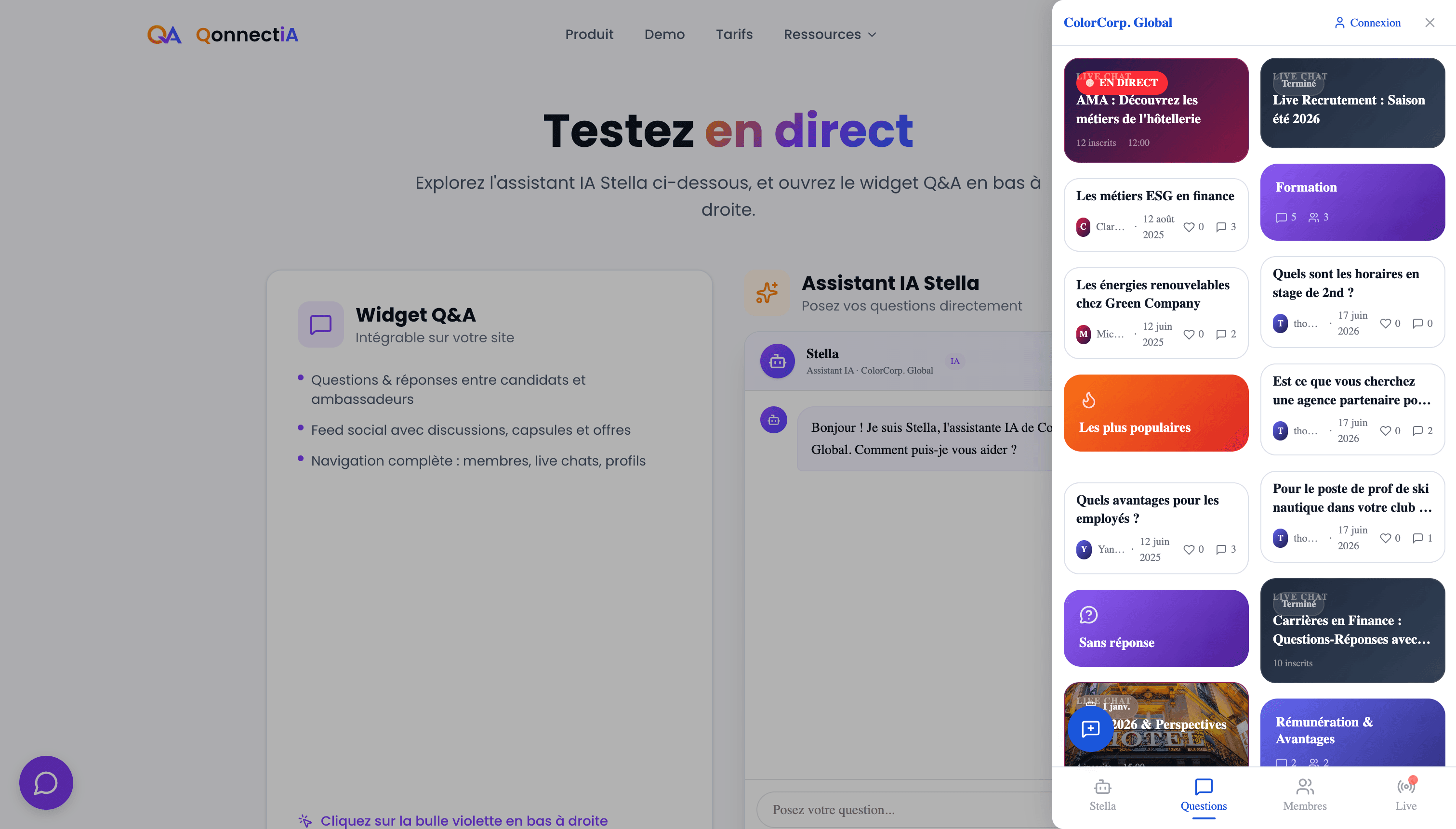 Widget — capture d'écran